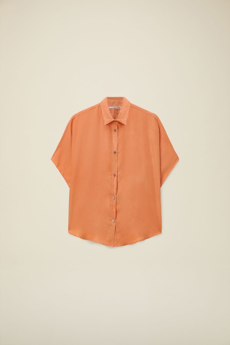 Pomandere Camicia con maniche corte tinta naturalmente In Saldo