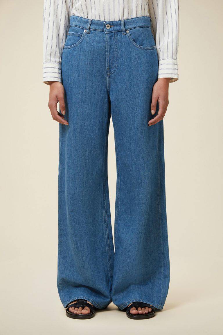 Pomandere Denim wide leg Qualità Garantita