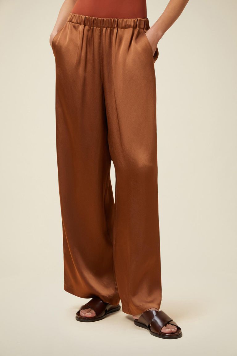 Pomandere Pantalone ampio con elastico in vita lucido Qualità