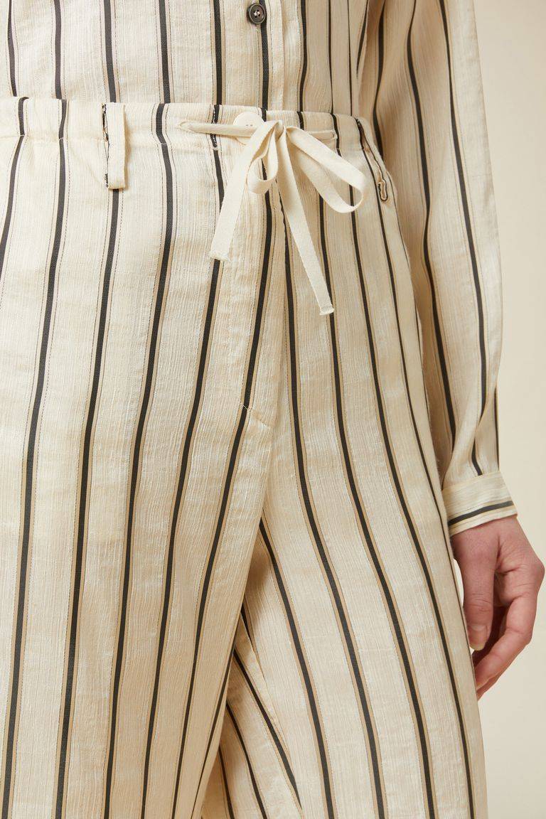 Pomandere Pantalone rigato con elastico in vita e coulisse Acquista Ora
