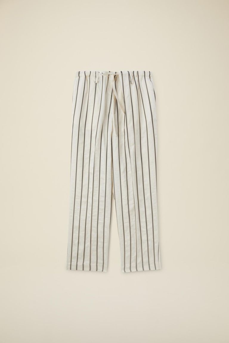 Pomandere Pantalone rigato con elastico in vita e coulisse Acquista Ora