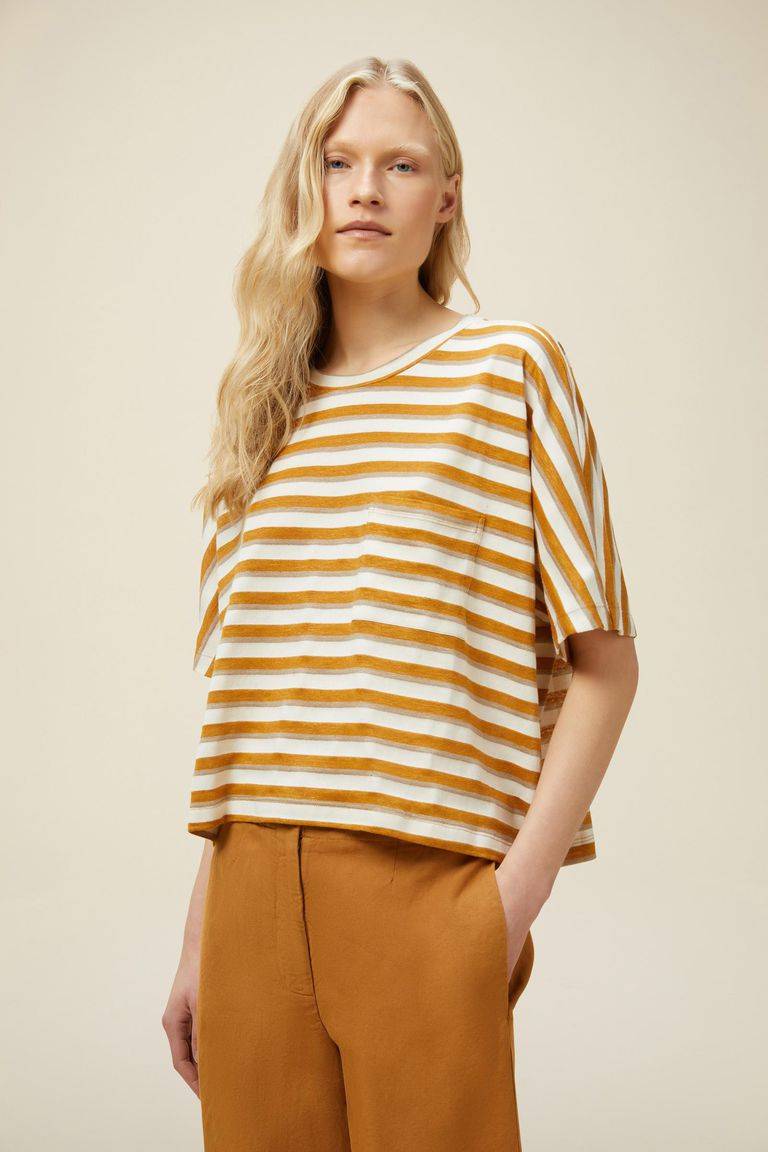 Pomandere T-shirt con taschino sul petto Moda