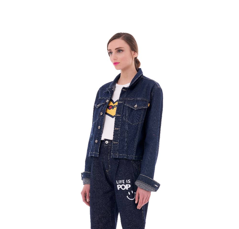 Pop84 Giubbino jeans frase POP84 Saldi