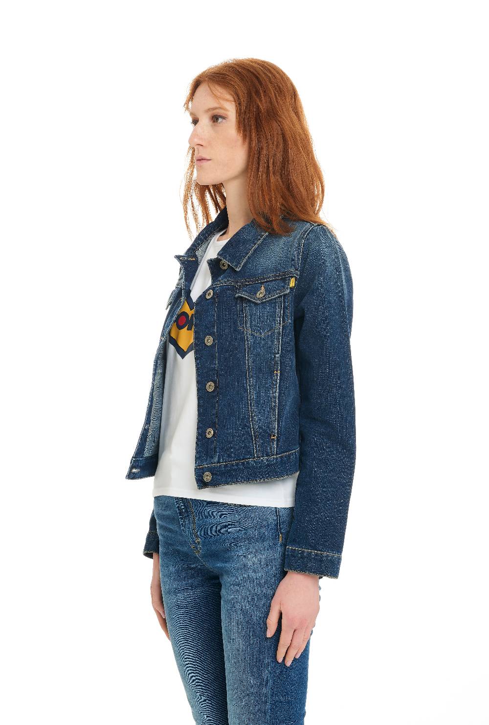 Pop84 Giubbino jeans lavaggio medio Vendita Calda