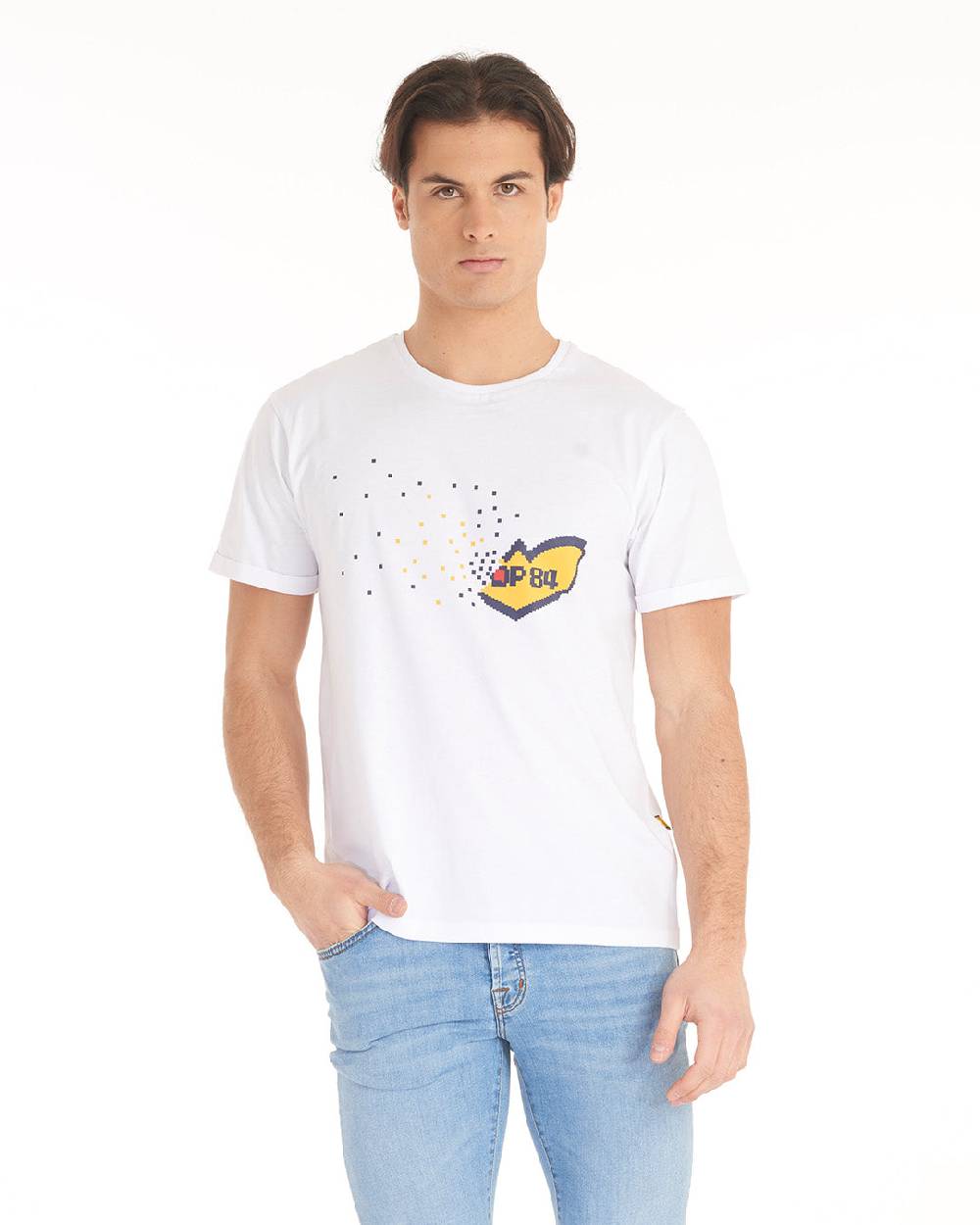 Pop84 T-shirt Logo Pixel POP84 Saldi Di Fabbrica