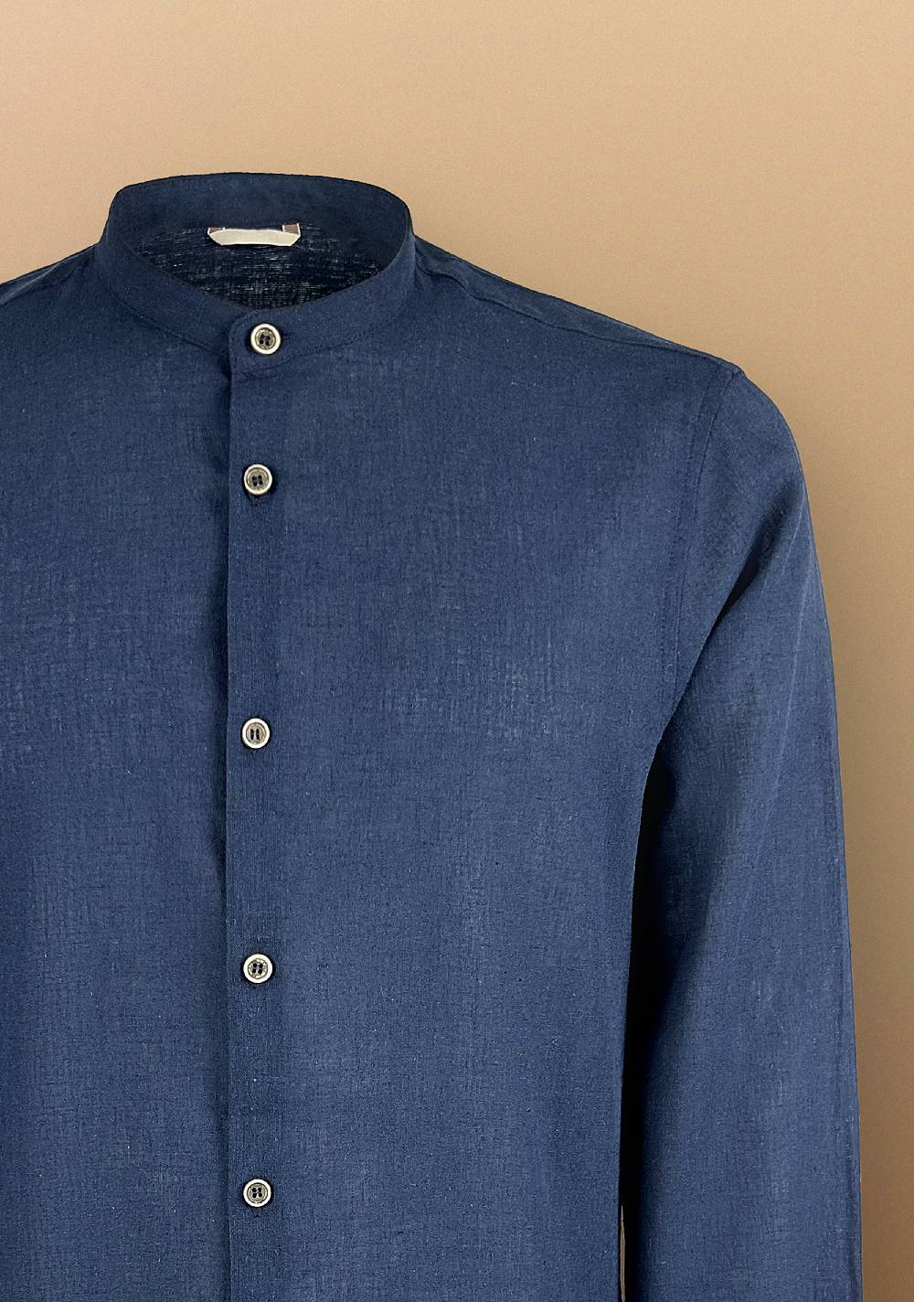Primo Emporio Camicia Lino Manica Lunga Collo Coreano Promozione Limitata