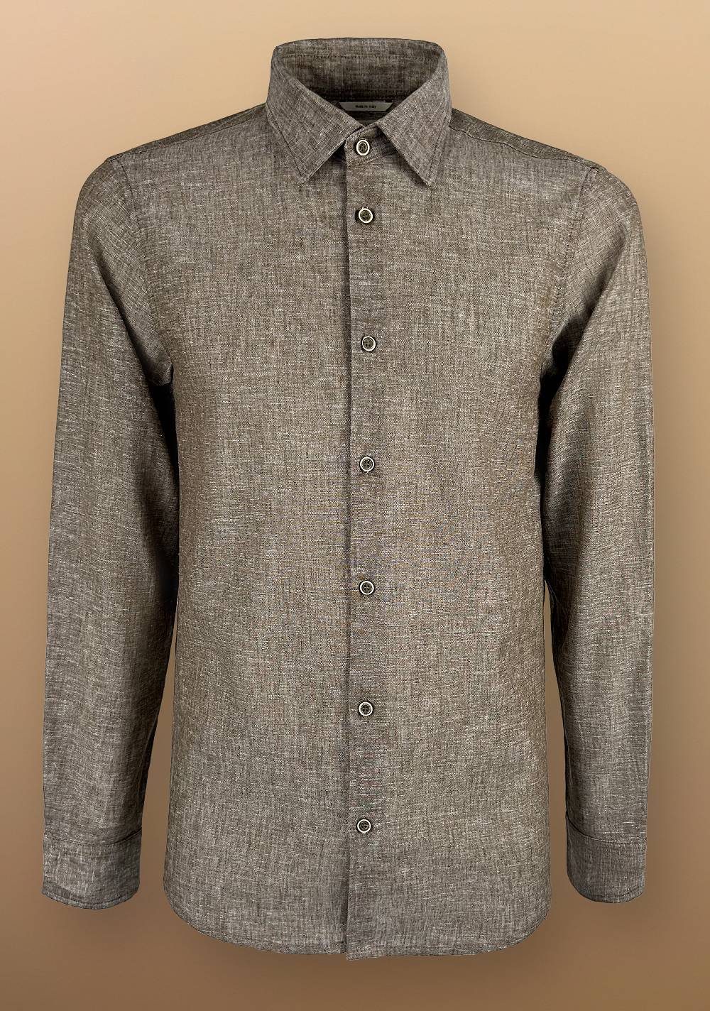 Primo Emporio Camicia Lino Manica Lunga Collo francese Fino Al -60%