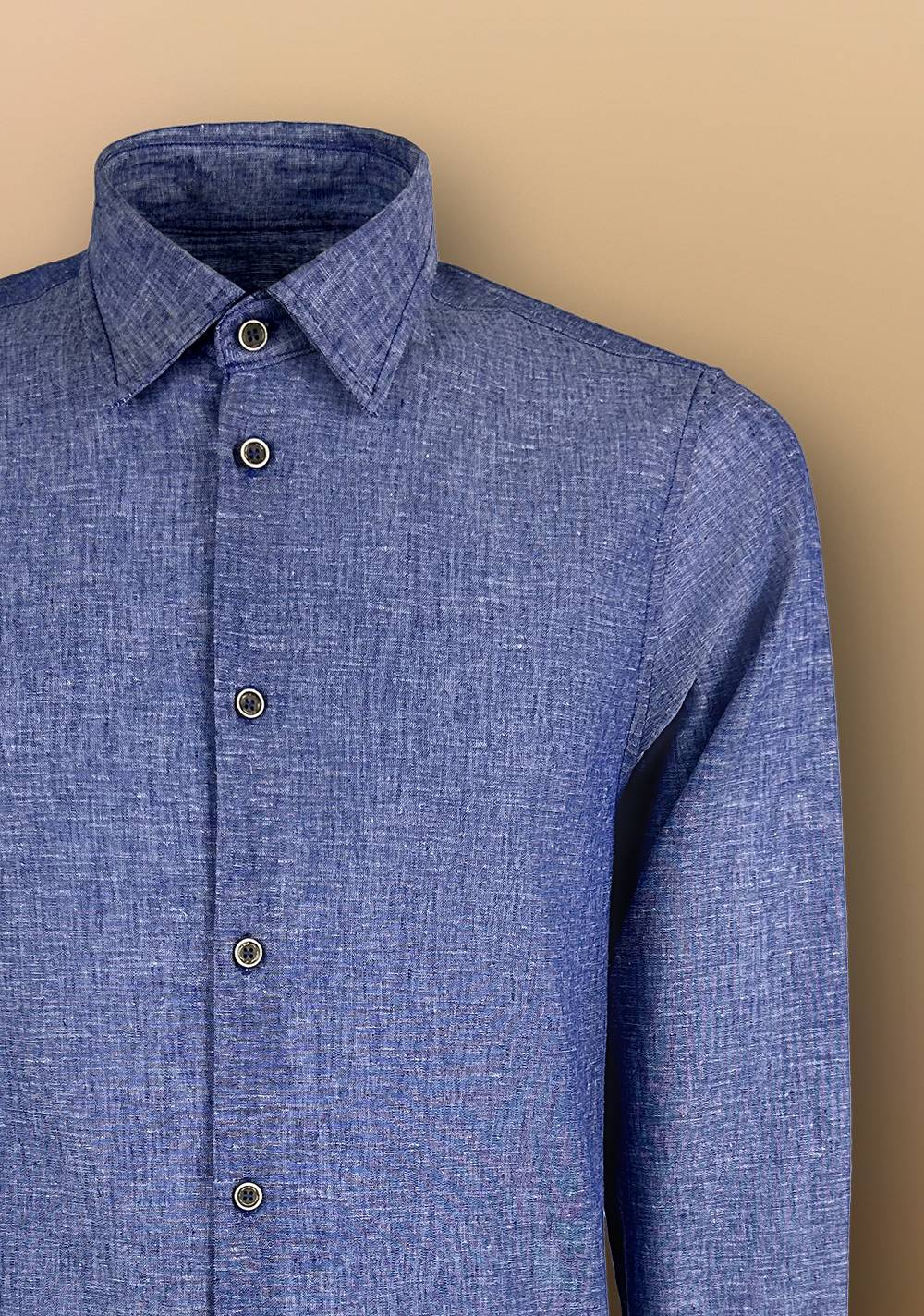 Primo Emporio Camicia Lino Manica Lunga Collo francese Shopping Online