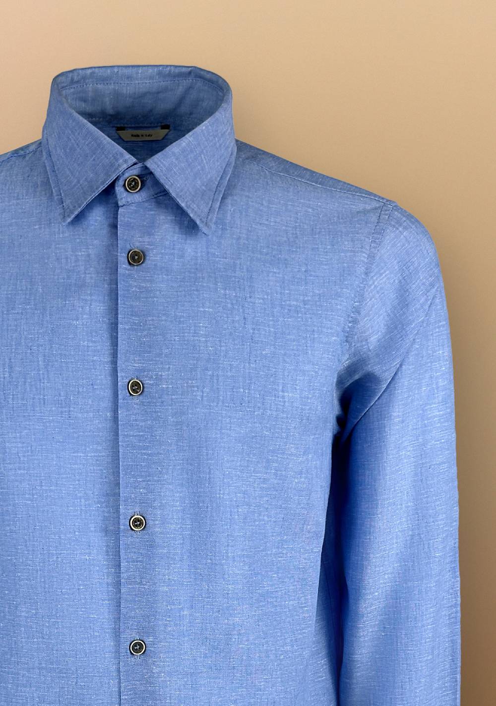 Primo Emporio Camicia Lino Manica Lunga Collo francese Affare Del Giorno