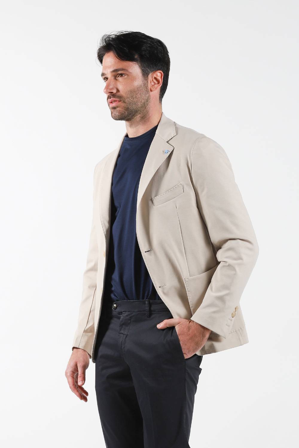 Primo Emporio Giacca monopetto Tessuto elastico Punto Milano -Sabbia Offerte