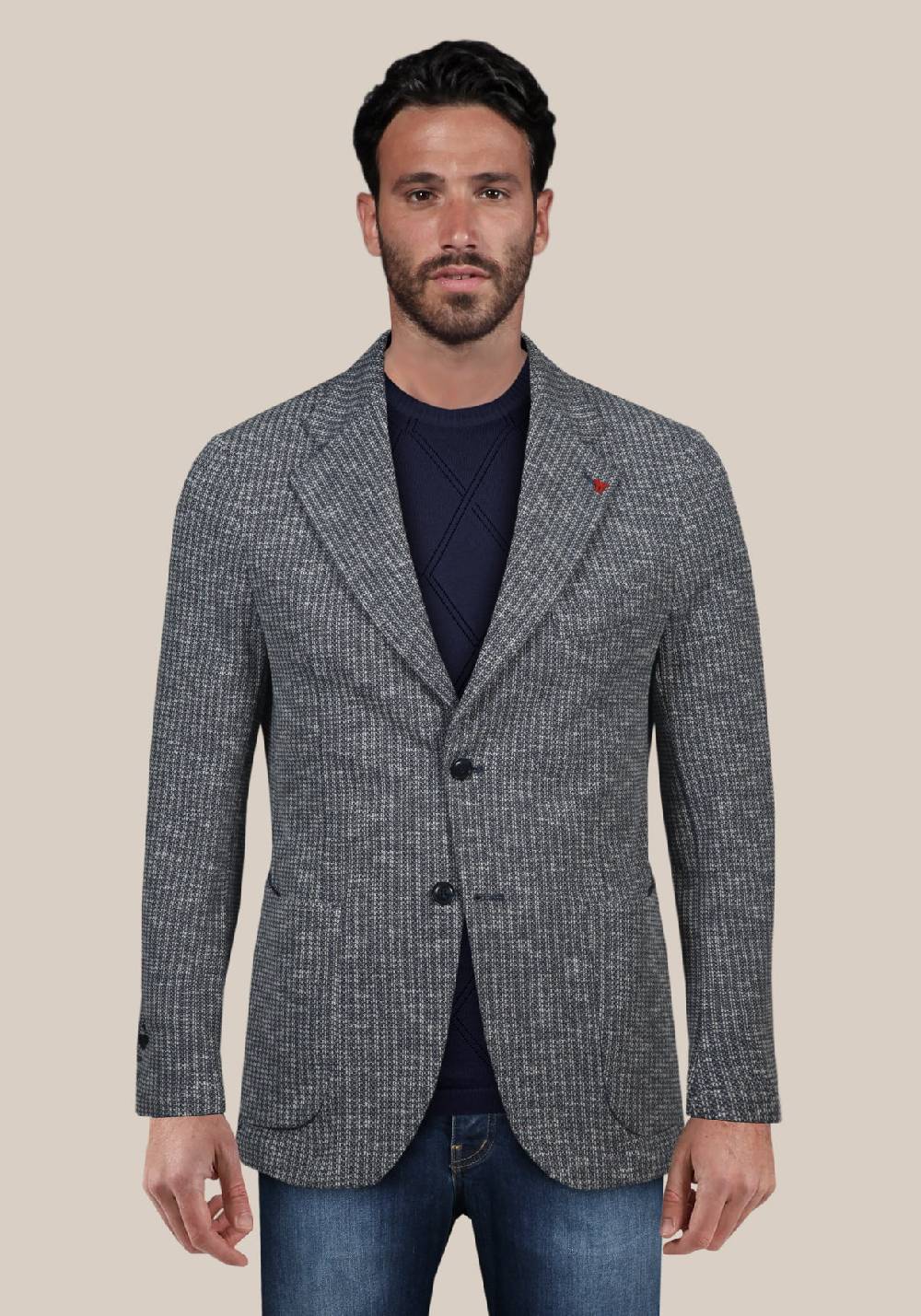 Primo Emporio Giacca in maglia con micro fantasia Nuova