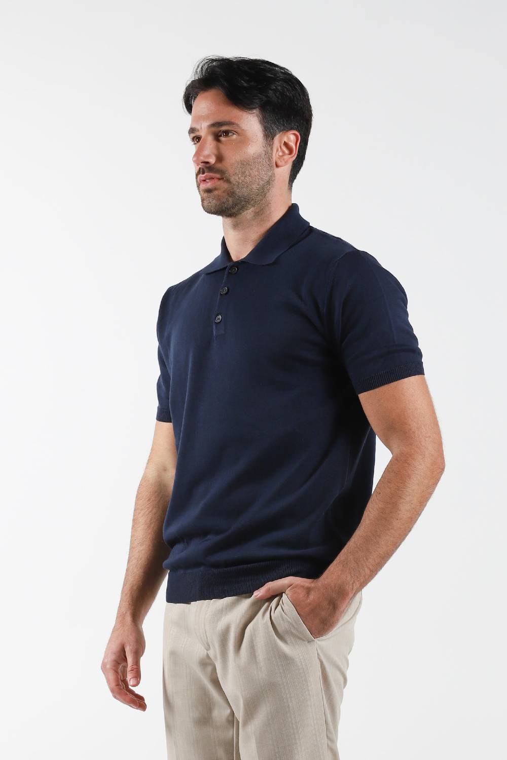 Primo Emporio Polo in filo 3 Bottoni mezza manica Presa