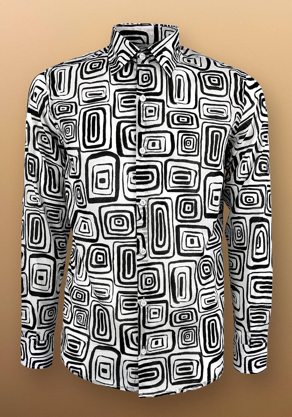 Primo Emporio Camicia in Mussola di cotone con stampa Nero&Bianco Vendita Calda