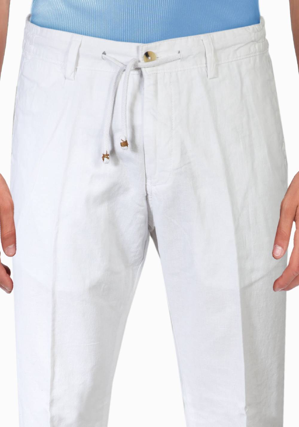 Primo Emporio Pantalone con Laccio e Bottoni - Bianco Italy