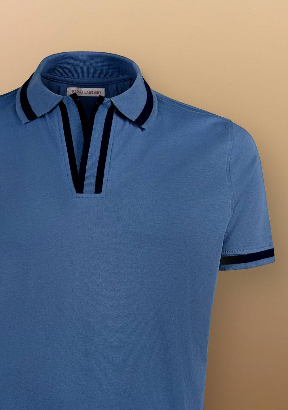 Primo Emporio Polo senza bottoni con riga a contrasto Convenienza