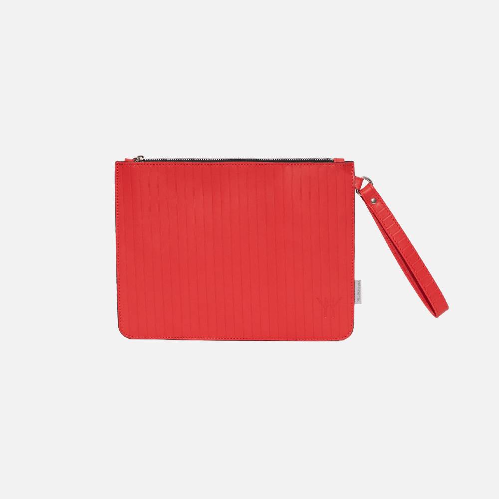 Primo Emporio Pochette Rigida in Pelle Logo Inciso Saldi Di Fabbrica