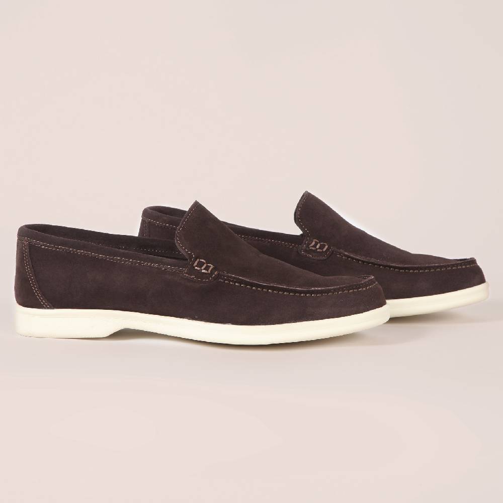 Primo Emporio Mocassino camoscio con suola panna Moda