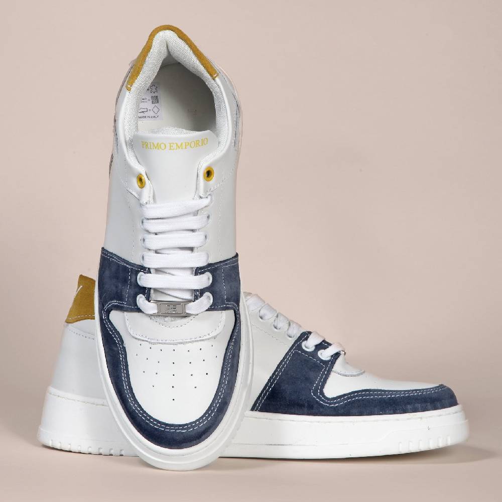 Primo Emporio Sneakers in pelle con banda in camoscio Nuovo