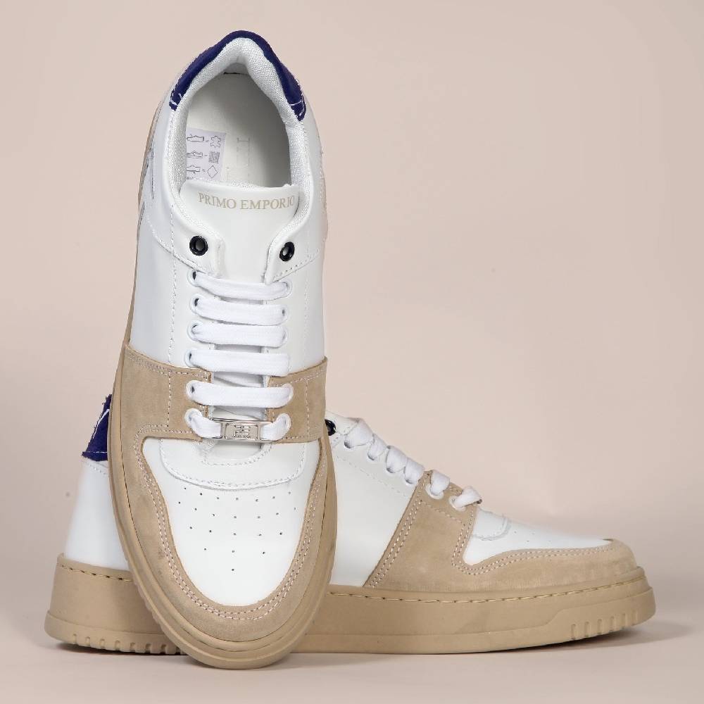 Primo Emporio Sneakers in pelle con banda in camoscio Qualità