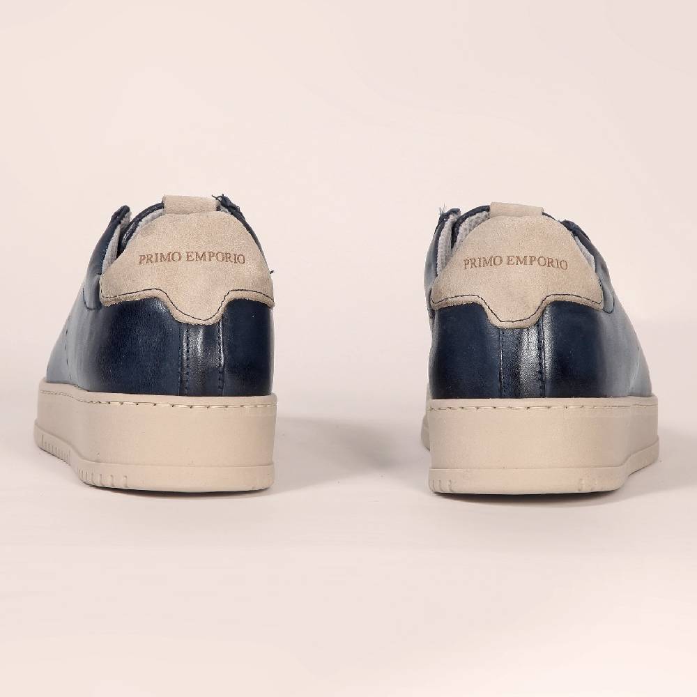 Primo Emporio Sneakers in pelle contrasto giallo interno Vendita