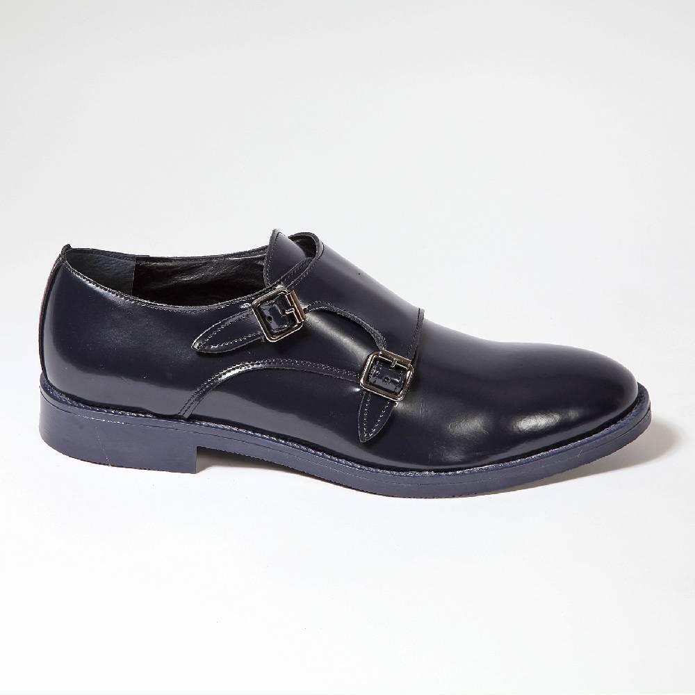 Primo Emporio Scarpa Doppia Fibbia Abrasivata in pelle