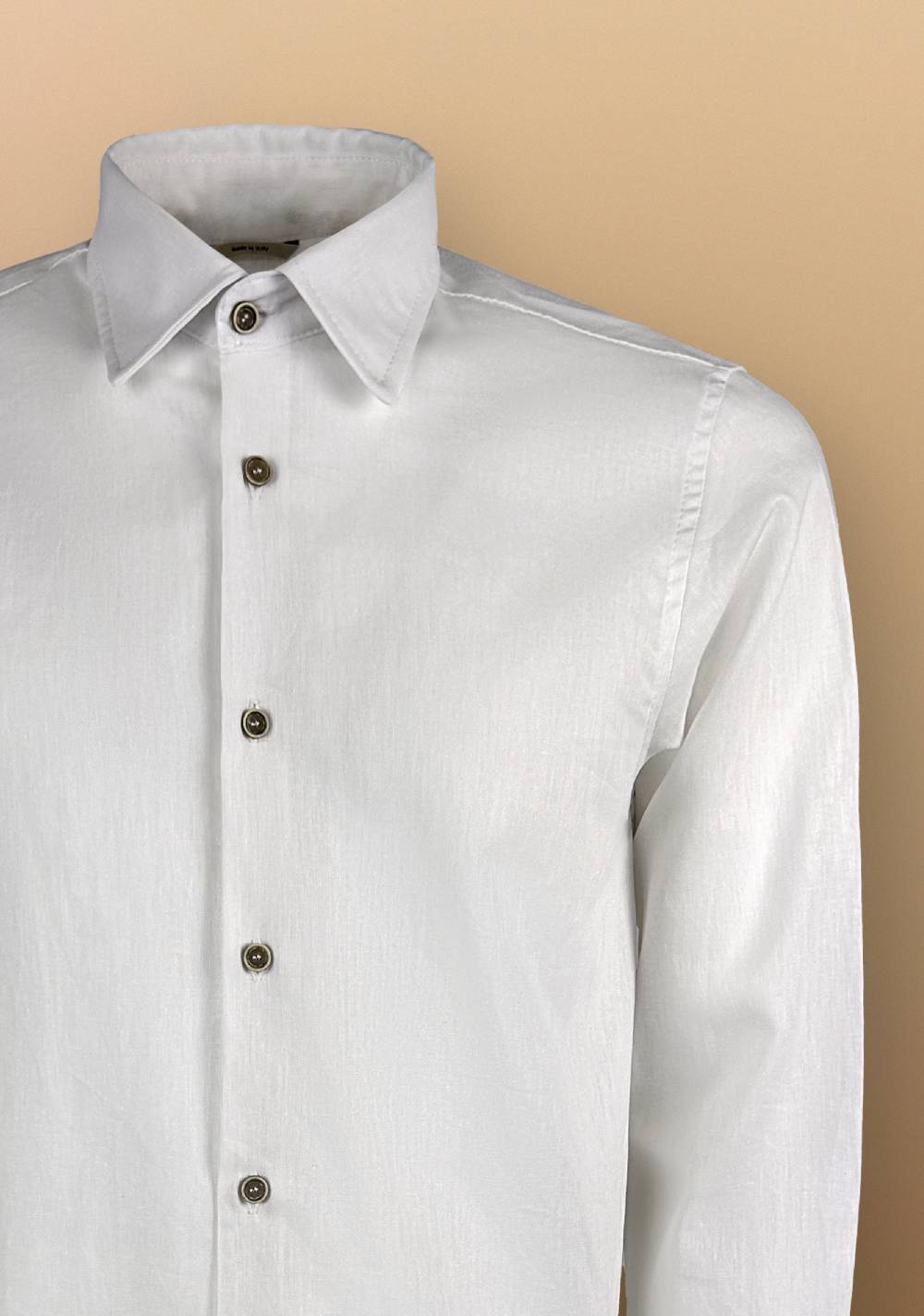 Primo Emporio Camicia Lino Manica Lunga Collo francese Prezzo Ridotto