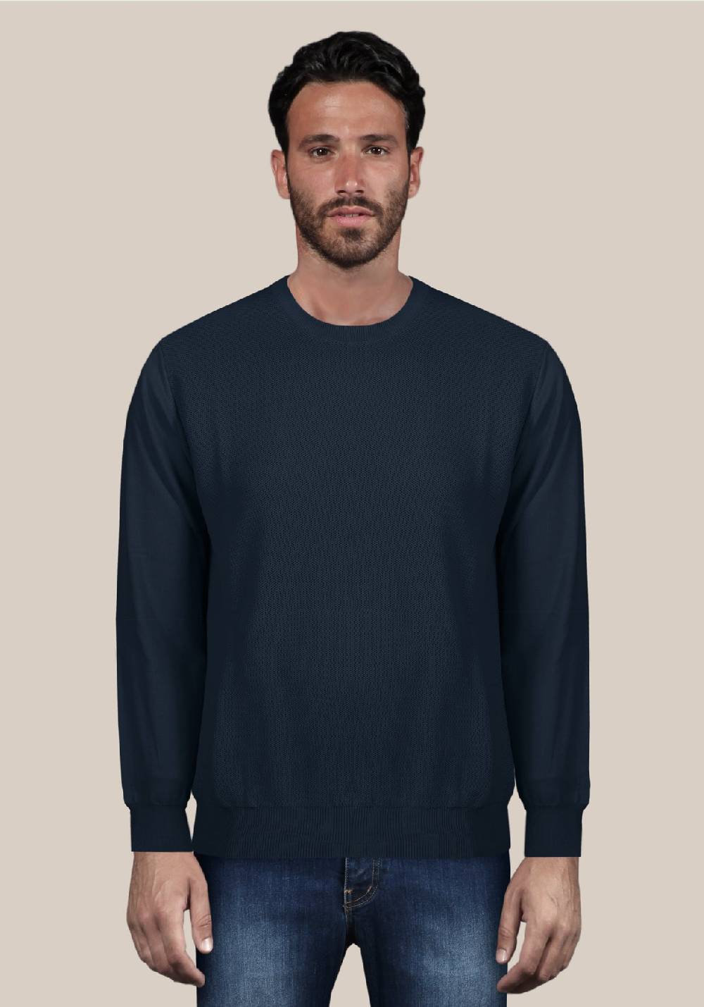 Primo Emporio Maglia giro collo tessitura punto riso Hotsell