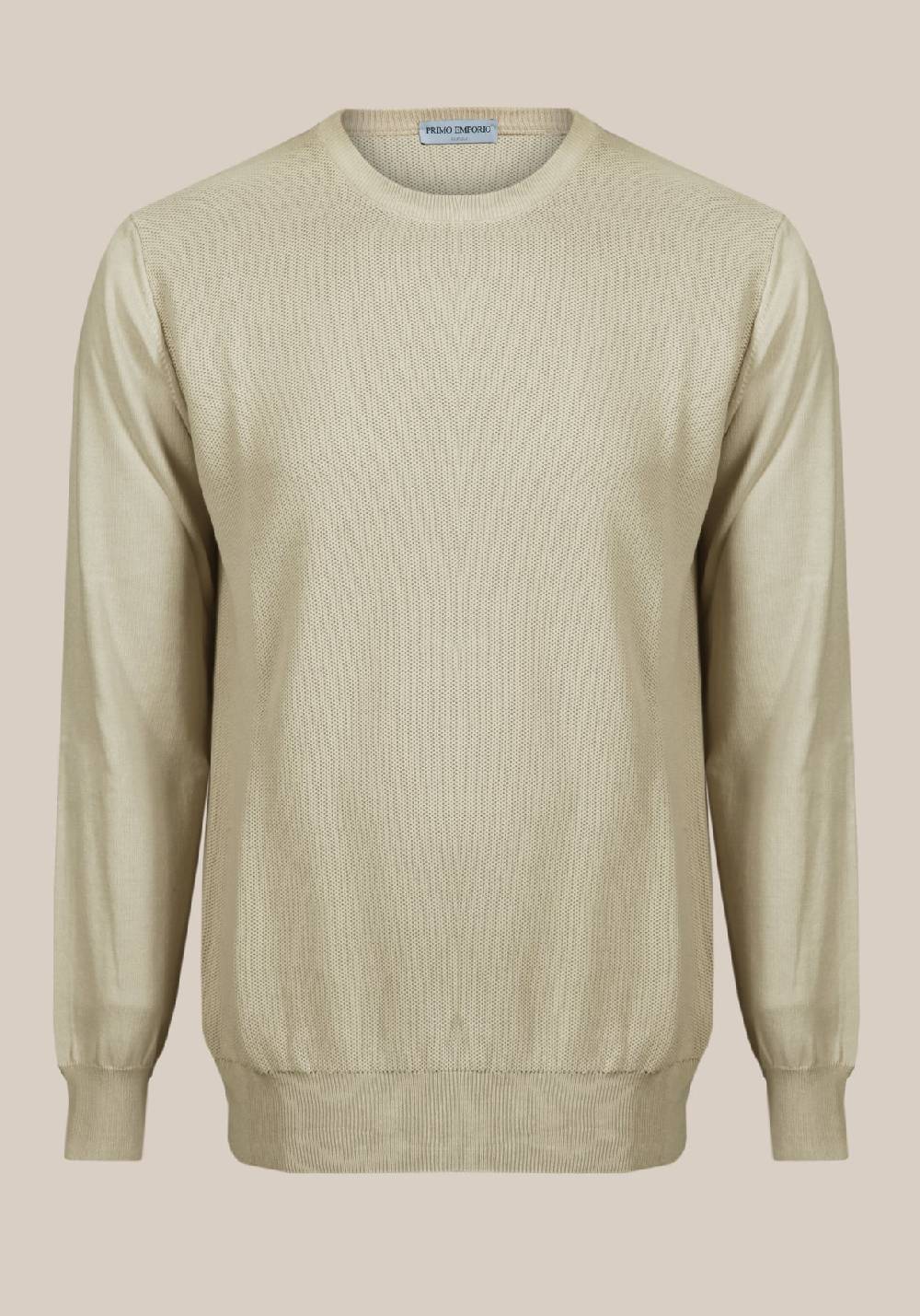 Primo Emporio Maglia giro collo tessitura punto riso Vendita Economica