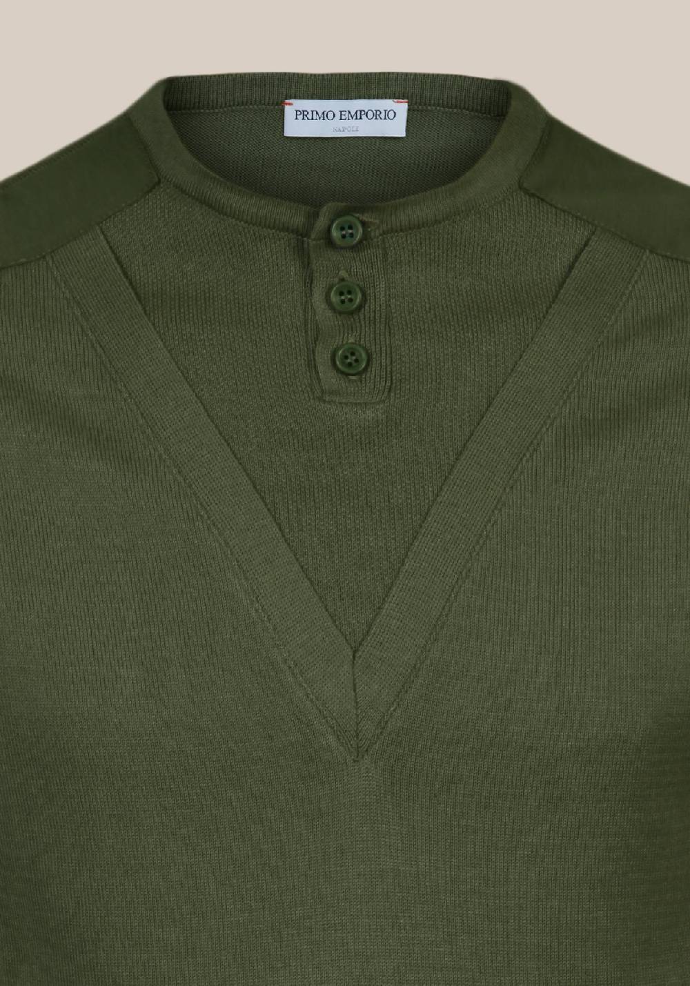 Primo Emporio Maglia in cotone con Bottoni Nuova