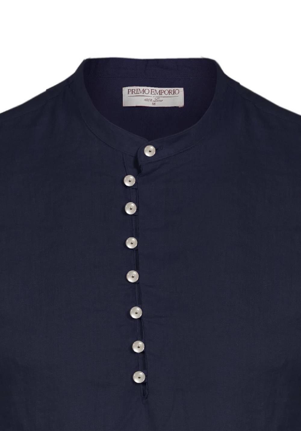 Primo Emporio Camicia di Lino manica lunga con bottoni in madreperla Promozione