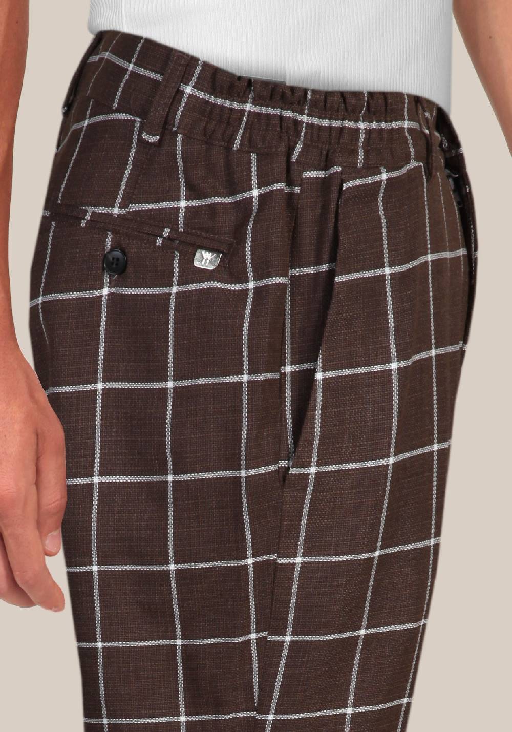 Primo Emporio Pantalone in Cotone con quadro Grande Soddisfazione Garantita