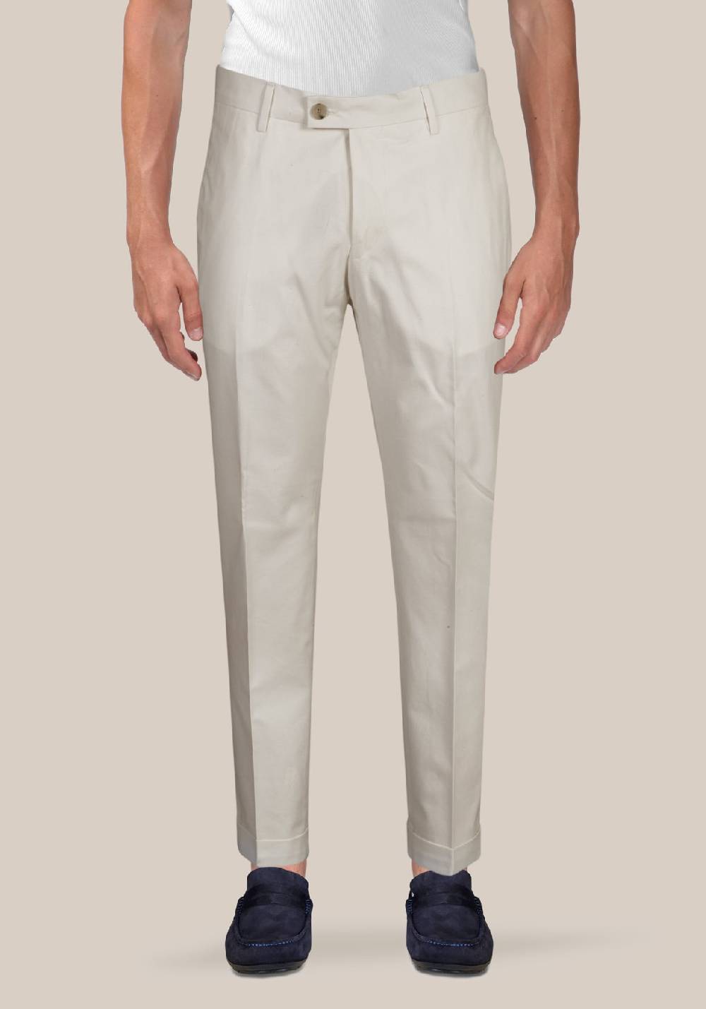 Primo Emporio Pantalone in Cotone Panna Qualità Garantita
