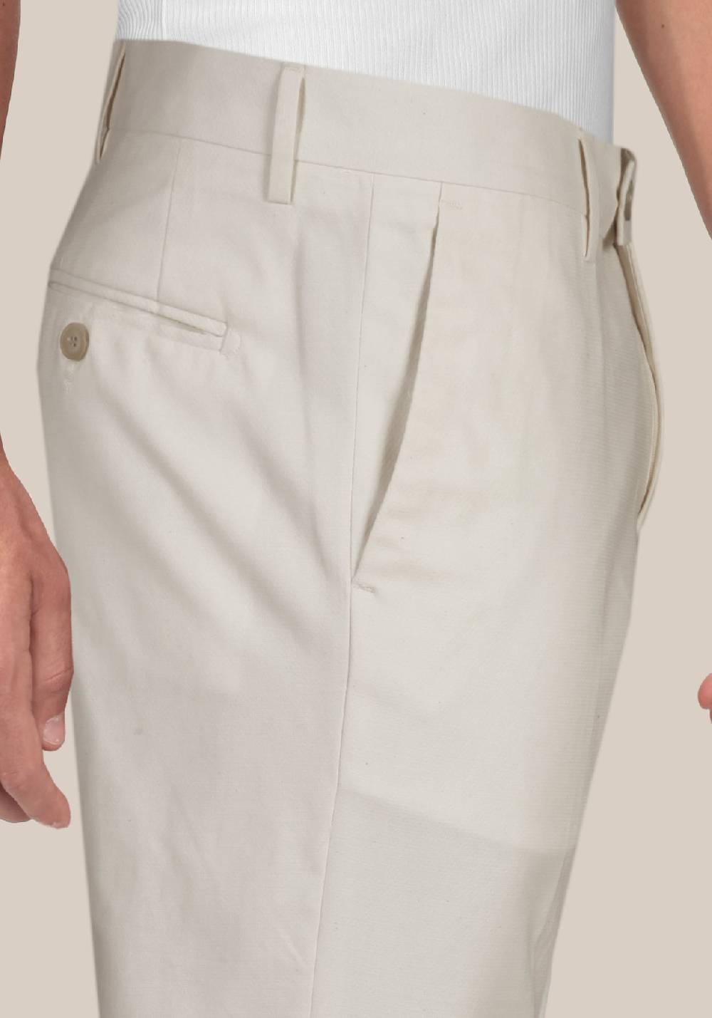 Primo Emporio Pantalone in Cotone Panna Qualità Garantita