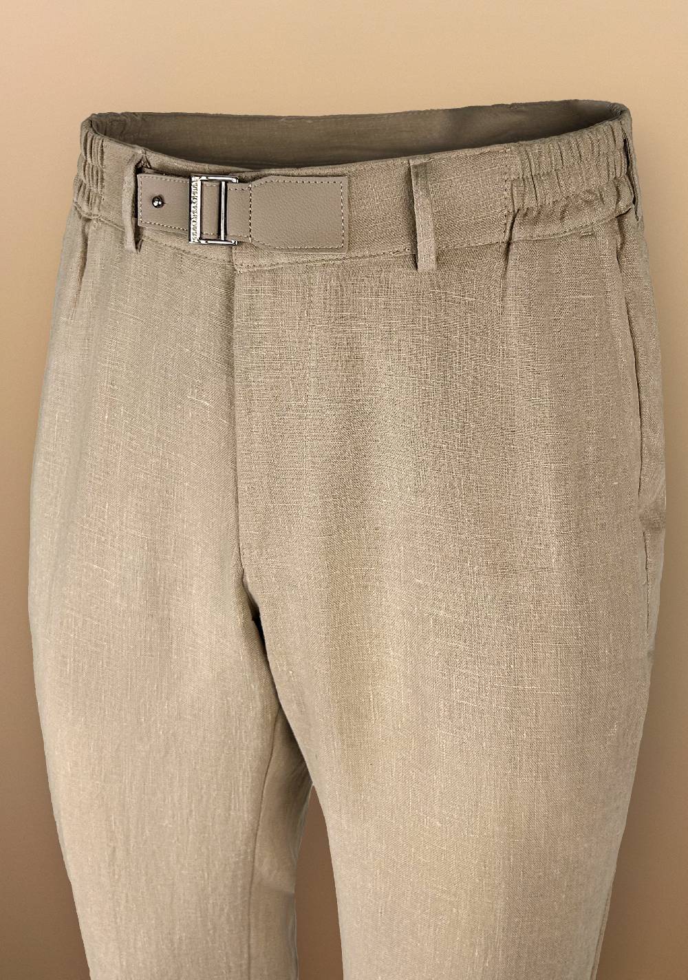 Primo Emporio Pantalone in Lino con cinturino in Ecopelle Promozione Limitata
