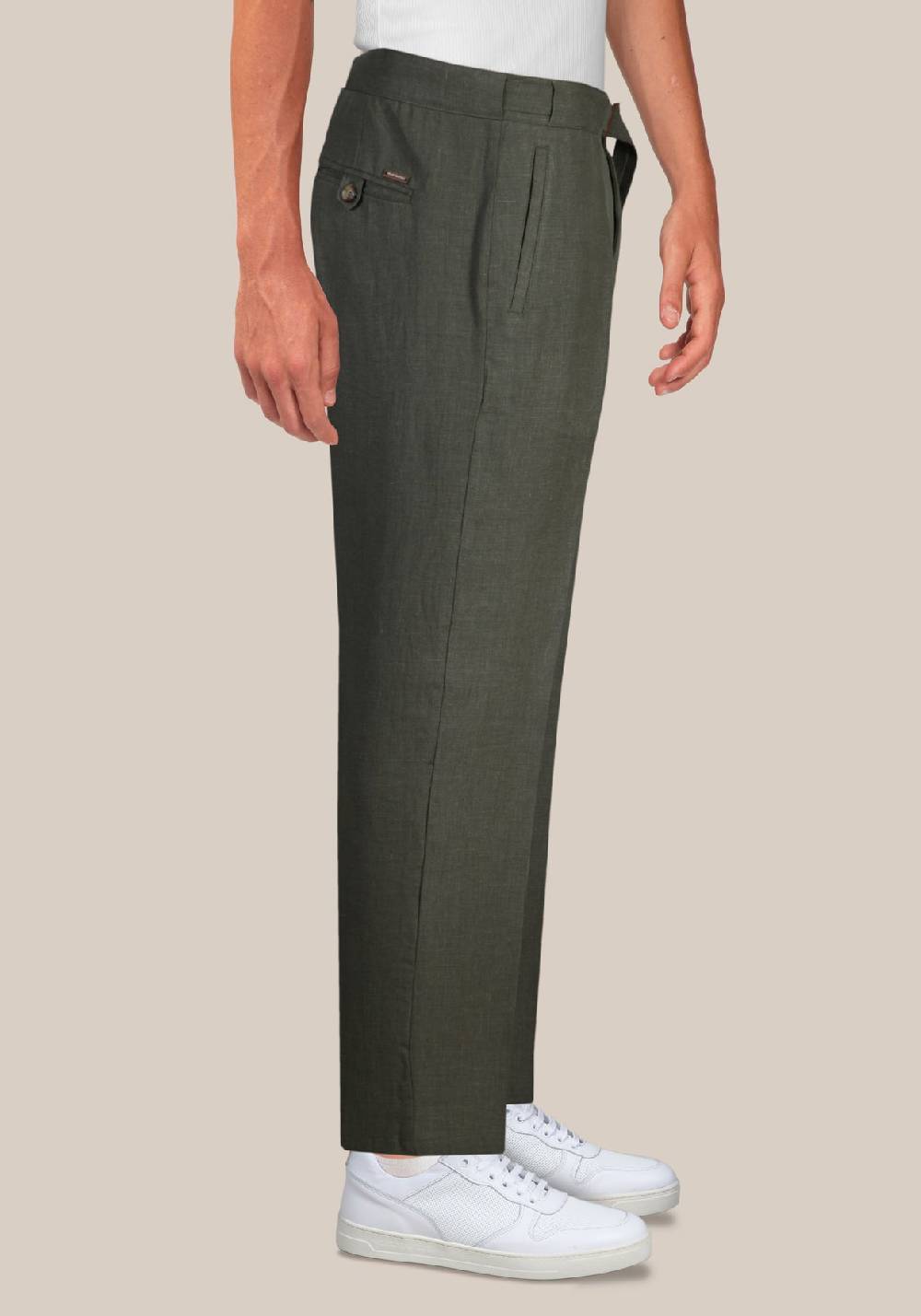Primo Emporio Pantalone in lino con fibia Fino Al -60%
