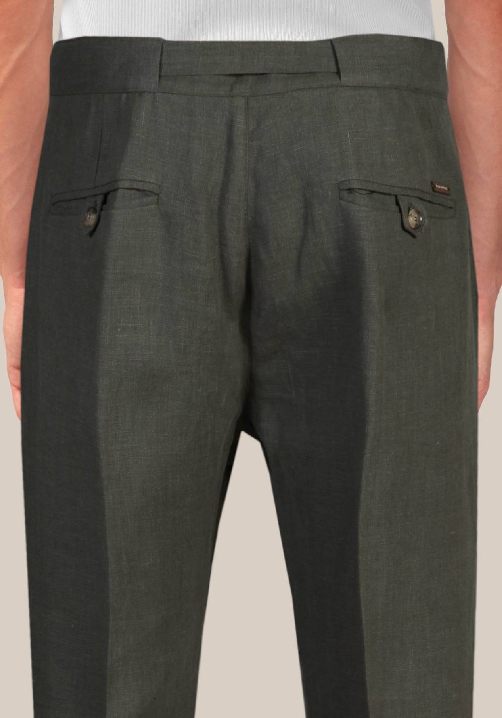 Primo Emporio Pantalone in lino con fibia Fino Al -60%