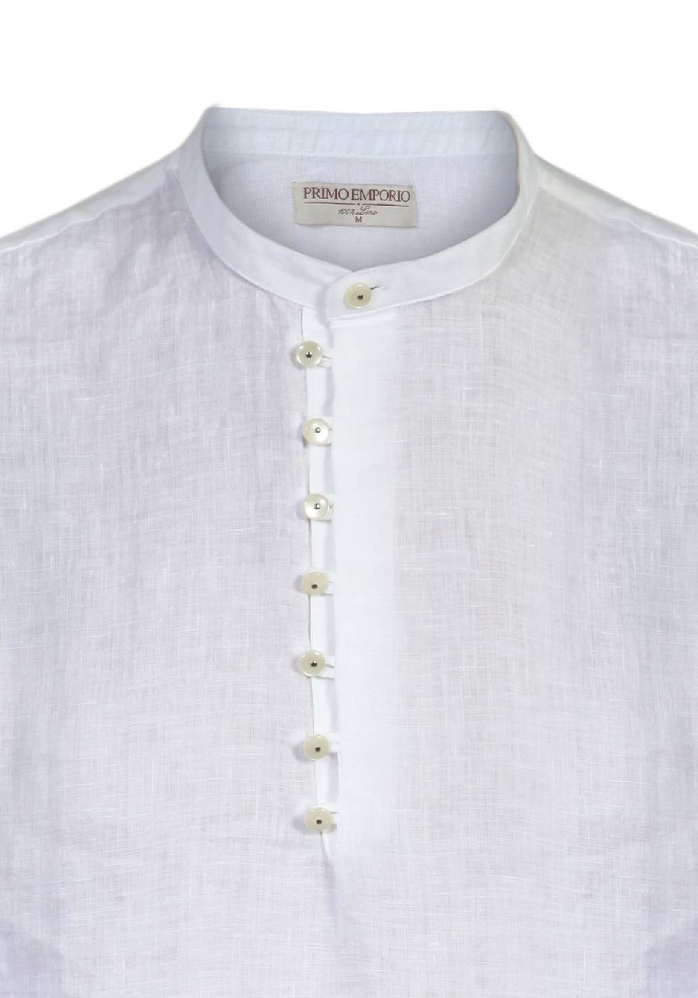Primo Emporio Camicia di Lino manica lunga con bottoni in madreperla Vendite Flash