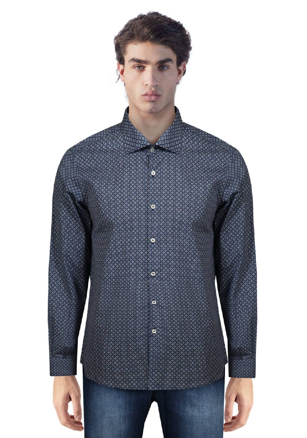 Primo Emporio Camicia in Cotone Micro-Fantasia Italy