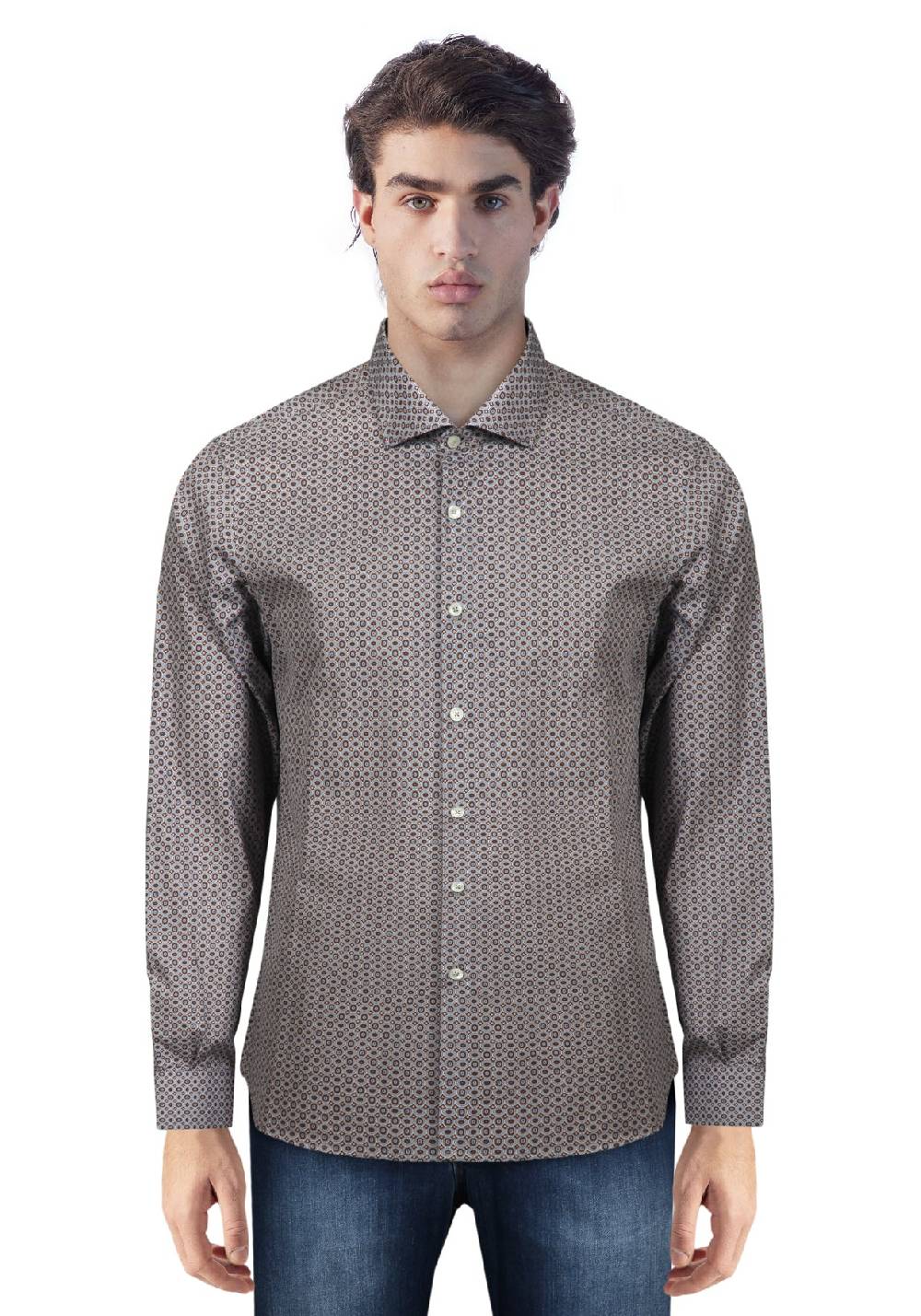 Primo Emporio Camicia in Cotone Micro-Fantasia Italia