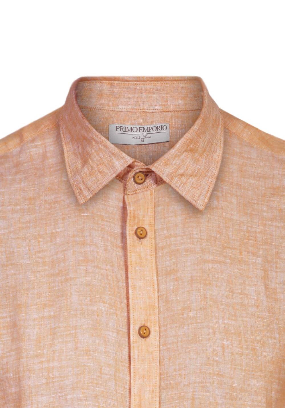 Primo Emporio Camicia Lino Mezza Manica - Arancio Prezzo Ridotto