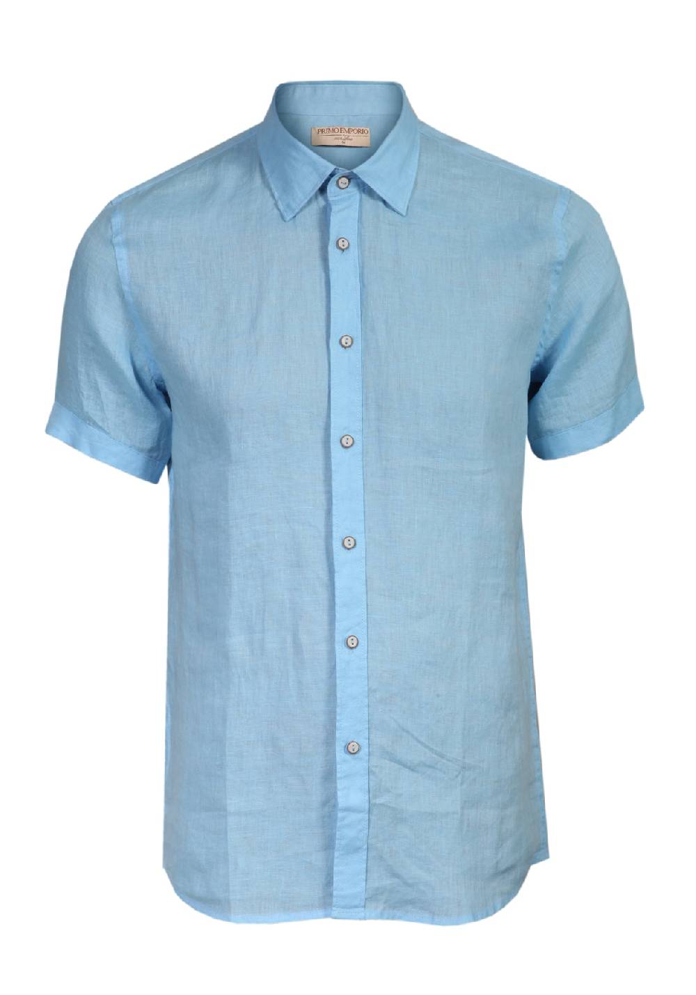 Primo Emporio Camicia Lino Mezza Manica - Turchese Presa