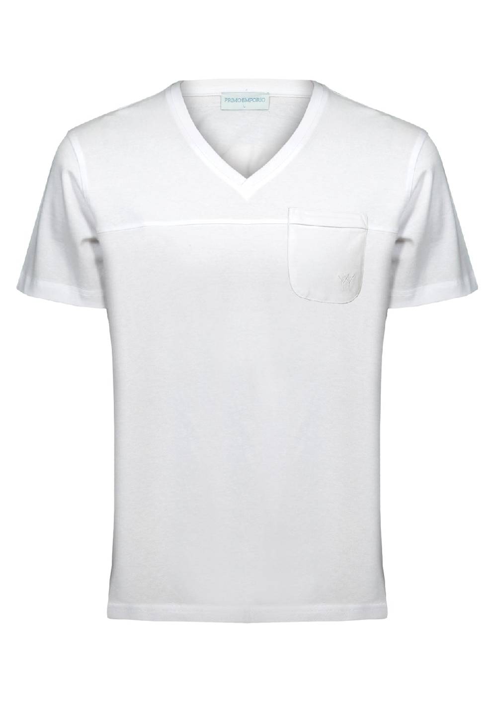 Primo Emporio T-shirt scollo a V con taschino Vendita Economica
