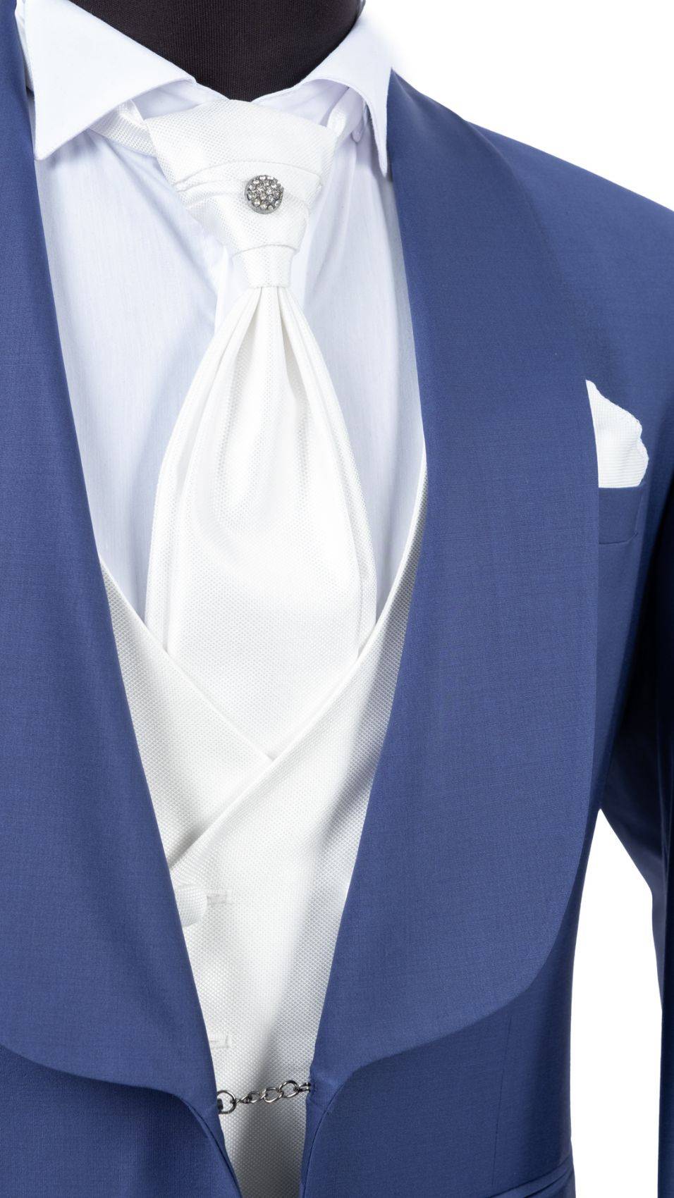 Baggi Abito blu marine da sposo con collo a scialle Vendita
