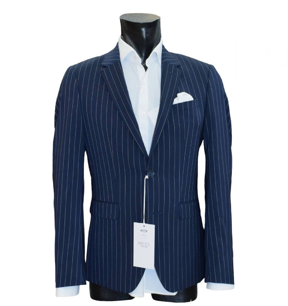 Digel Move Abito blu gessato digel in lana marzotto extra slim fit Novità
