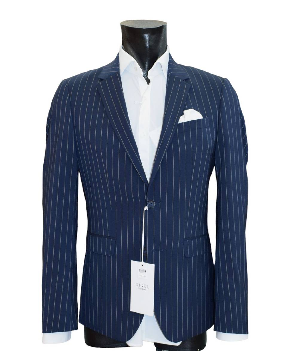Digel Move Abito blu gessato digel in lana marzotto extra slim fit Novità