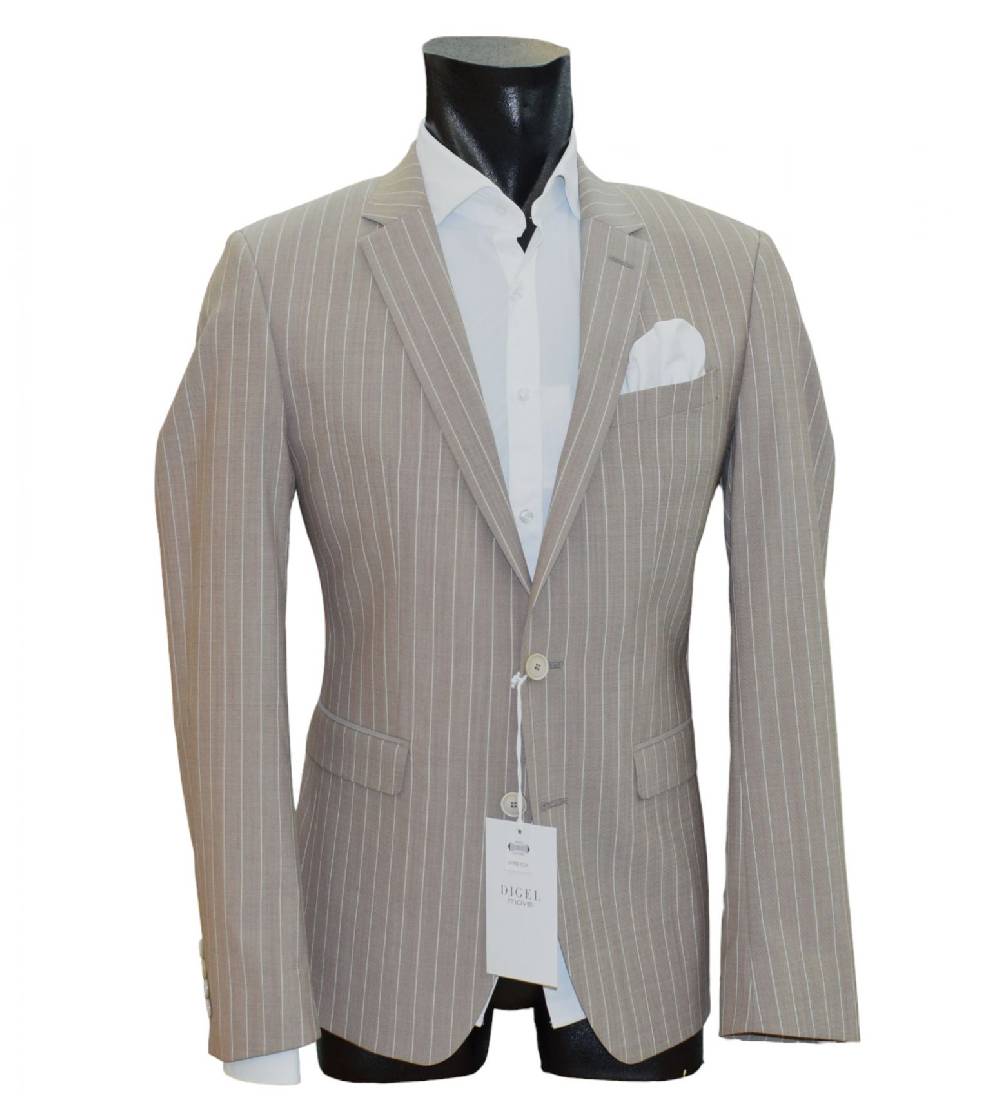 Digel Move Abito beige gessato digel in lana marzotto extra slim fit Presa