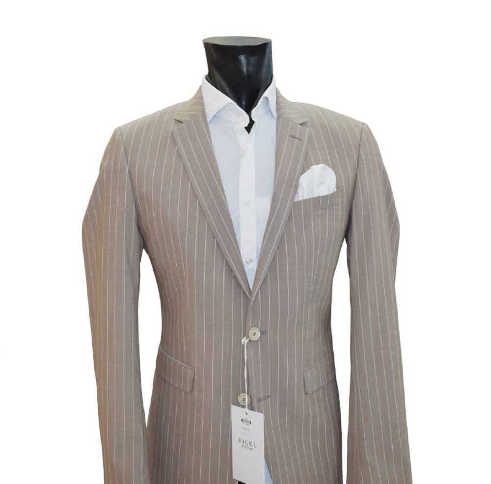 Digel Move Abito beige gessato digel in lana marzotto extra slim fit Presa
