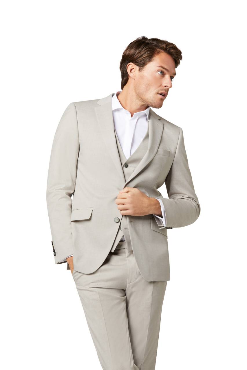 Digel Abito elegante beige digel slim fit con gilet e papillon