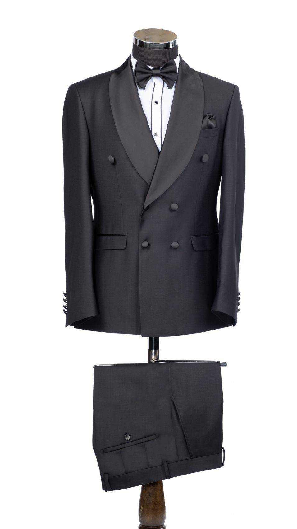 Baggi Smoking nero doppiopetto baggi cerimonia slim fit