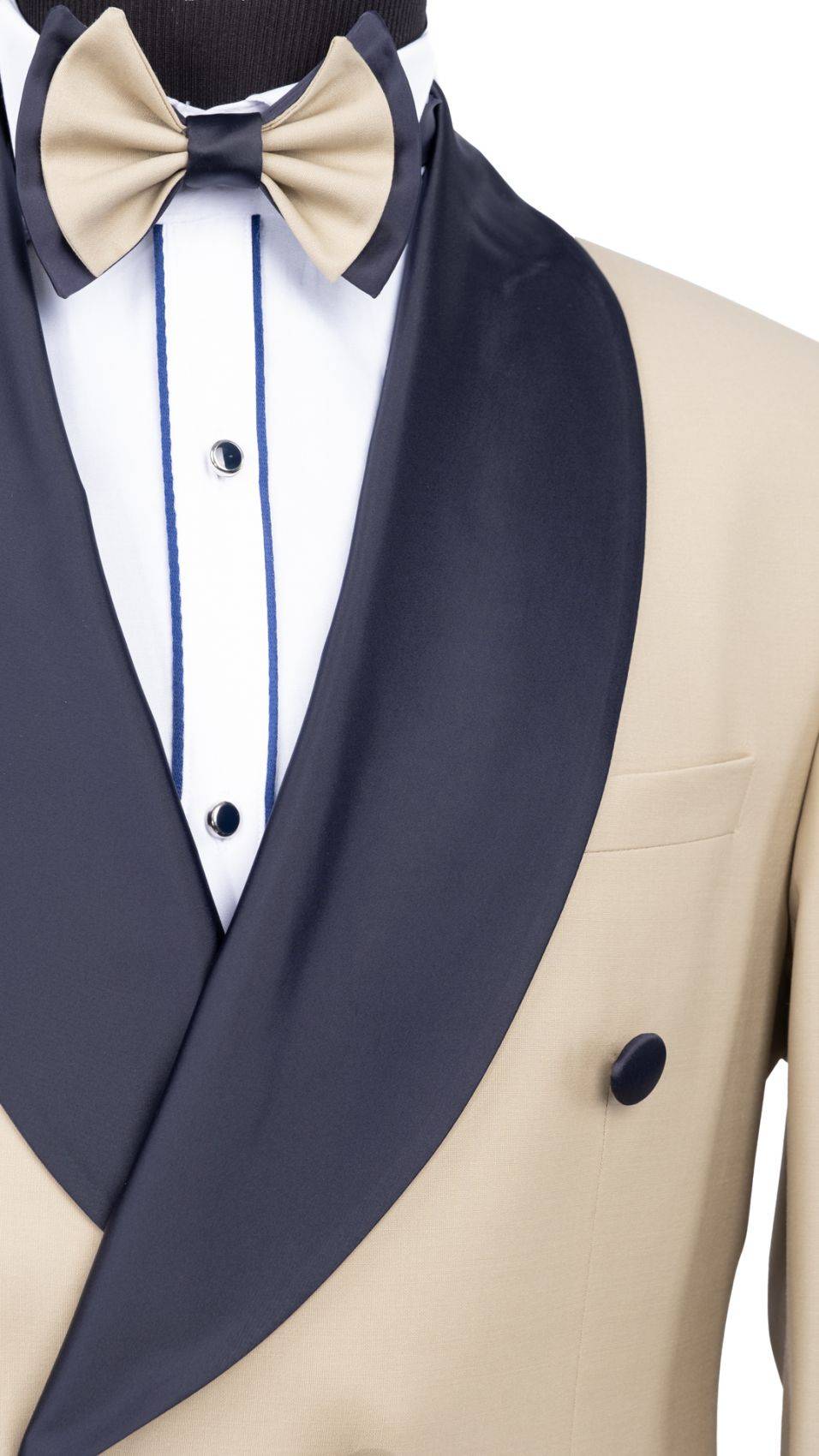 Baggi Smoking beige doppiopetto baggi cerimonia slim fit In Vendita